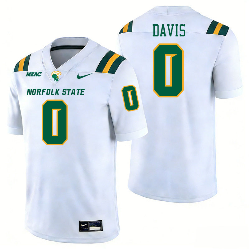 Norfolk State Spartans #0 Antwan Davis College Football Jerseys,Uniforms Stitched-White